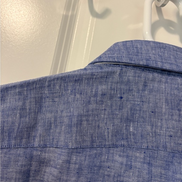 UNTUCKit Cameron Linen Slim Fit Short Sleeve Button Up Shirt Size Medium - Picture 10 of 11